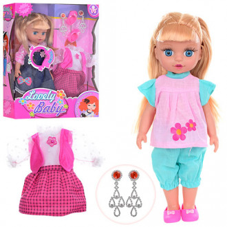 Кукла с нарядом LB360-61 (12шт) 31см, платье 1шт,аксесс,муз,на бат(таб),2вида,в кор-ке,30-37-10см