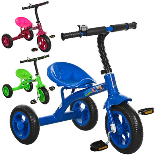 Велосипед M 3252 (3шт) 3колеса,колесаEVA,д72-ш47-в65см,3цвета(голубой, розовый, зеленый), Фото