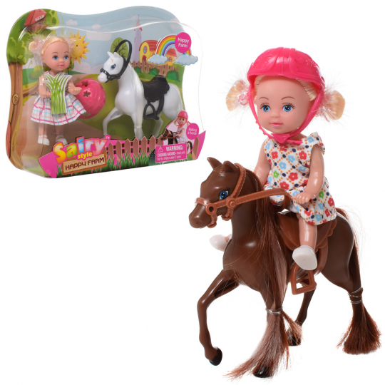 Кукла DEFA 8390 (48шт) 10см, лошадь 11см, шлем, 2вида, в слюде, 24-17-5см Фото