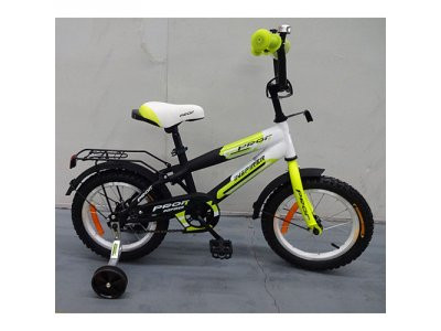 Велосипед детский PROF1 18д. G1854 (1шт) Inspirer,черно-бел-салат(мат),звонок,доп.кол