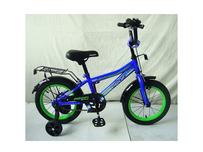 Велосипед детский PROF1 14д. L14103 (1шт) Top Grade, синий,звонок,доп.колеса