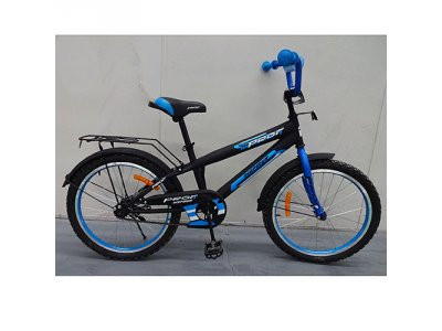 Велосипед детский PROF1 16д. G1653 (1шт) Inspirer,черно-синий(мат),звонок,доп.колеса