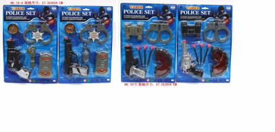 Полицейский набор 10-4/5 (120шт/2) 4 вида, пистолет, рация, наручники, компас, бинокль на планш.37, 3*
