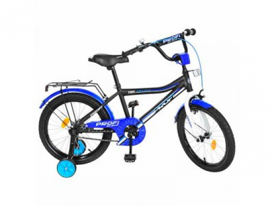 Велосипед детский PROF1 14д. Y14101 (1шт) Top Grade, черный(мат),звонок,доп.колеса Фото