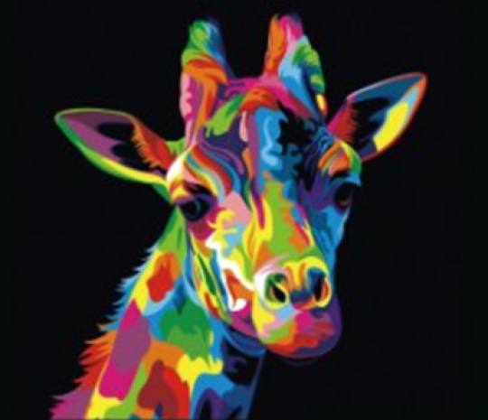 Алмазная мозаика &quot;Разноцветный жираф&quot;, 30*40см, без рамки, в кор. 39*8*5см Фото