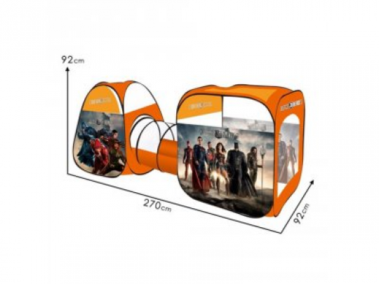 Палатка M 6118 (6шт) супергерои, с тоннелем, 270-92-92см, пирамида,куб,в сумке,49-49-5см Фото