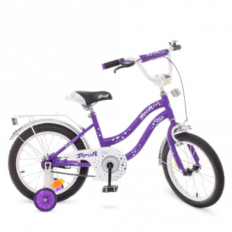 Велосипед детский PROF1 16д. Y1693 (1шт) Star,сирен.-сер,звонок,доп.колеса