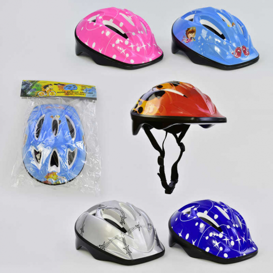 Шлем защитный МИКС, 5 цветов в п/э /50/ Фото