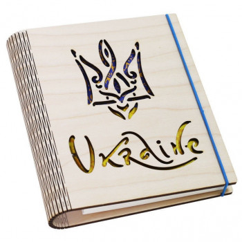 Блокнот Украина формат А5 деревянная обложка
