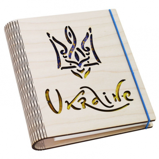 Блокнот Украина формат А5 деревянная обложка Фото