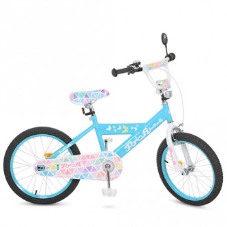 Велосипед детский PROF1 20д. L20133 (1шт) Butterfly 2,голубой, звонок,подножка