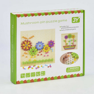 Деревянная игра Мозаика С 35953 (48) с шестеренками и резиночками для рисования, в коробке