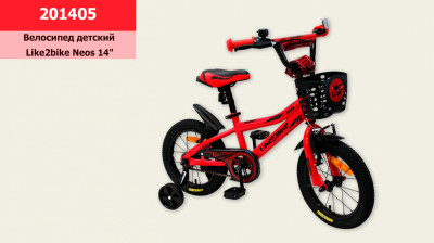 Велосипед детский 2-х колес.14'' Like2bike Neos, красный, рама сталь, со звонком, руч.тормоз, сборка 75