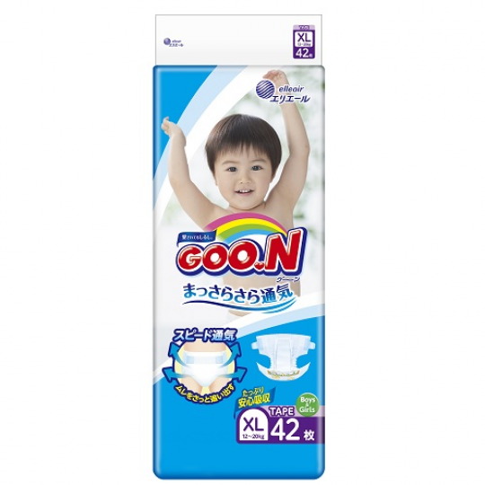 Подгузники GOO.N для детей 12-20 кг (размер Big (XL), на липучках, унисекс, 42 шт) Фото