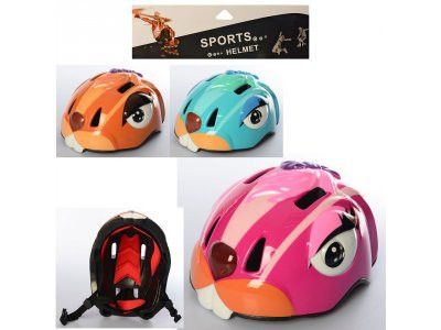 Шлем MS 3105 (12шт) 25-21cм, размер M, велосипедный, 6отверстий, 3цвета, в кульке,24,5-35-14см
