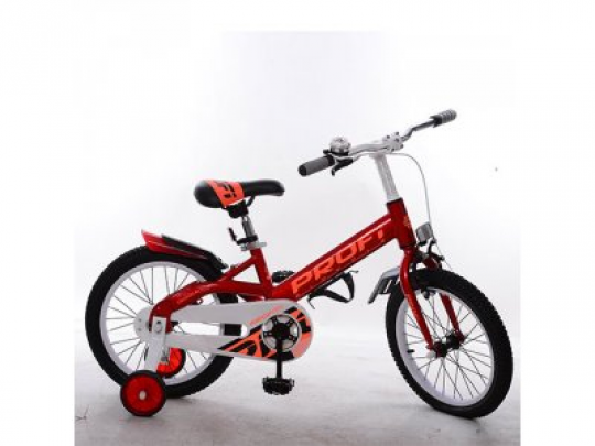 Велосипед детский PROF1 14д. W14115-1 (1шт) Original,красный,крылья,звонок,доп.колеса Фото