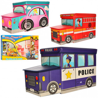 Корзина для игрушек М 3313 (6шт) 55-37-21см, пуф, автобус, 3 вида, в кор-ке, 63-32-4см