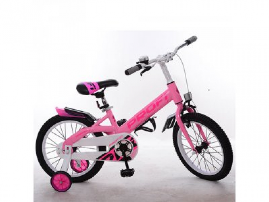 Велосипед детский PROF1 14д. W14115-3 (1шт) Original,розовый,крылья,звонок,доп.колеса Фото