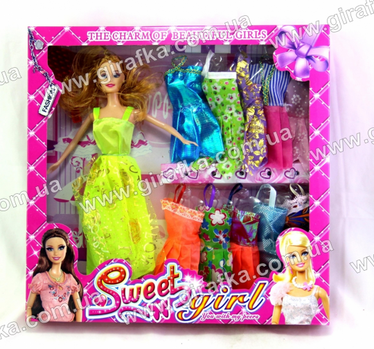 Кукла типа &quot;Барби &quot;  с набором платьев  6 видов, 10 платьев в наборе Фото