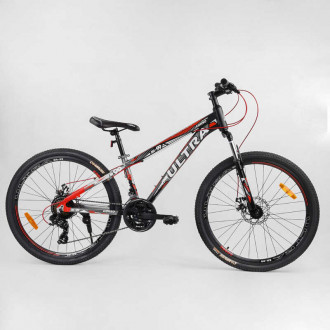 Велосипед Спортивный CORSO «ULTRA» 26&quot; дюймов 72911 (1) рама алюминиевая, оборудование Shimano 21 скорость, собран на 75%
