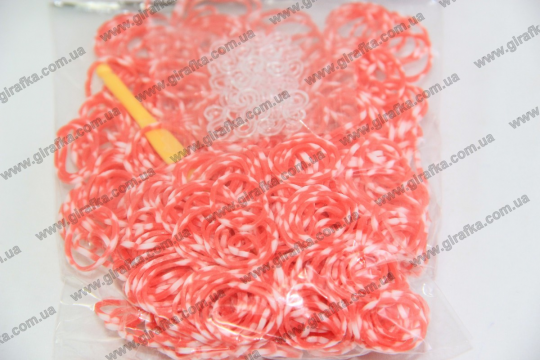 Набор резиночек для плетения 600 штук красно-белые с ароматом Фото