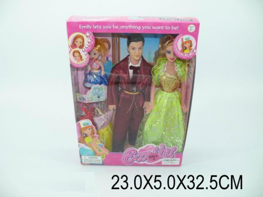 Кукла типа &quot;Барби &quot;Семья &quot; 0924F (60шт/2) с Кеном, куколкой, одеждой, в кор. 33*23*5см Фото