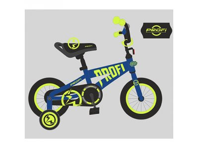Велосипед детский PROF1 14д. T14172 (1шт) Flash,синий,звонок,доп.колеса