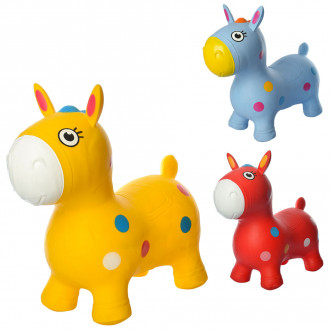 Прыгуны-лошадки MS 1582 (12шт) 1300г, 3 цвета, в кульке, 29-25-10см