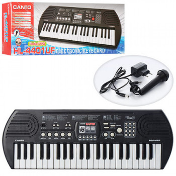 Синтезатор HL-4401UF  44 клавиши, микрофон, рег.гром,запись,USBвход ,FM,от сети, в коробке 67-23-7 см