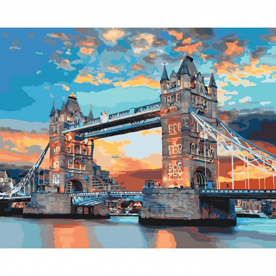 Роспись по номерам Городской пейзаж &quot;Лондонский мост&quot;, в термопакете 40*50см Фото