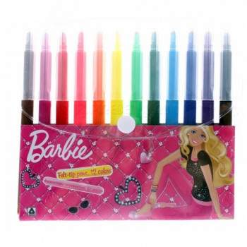 Фломастеры цветные 12 шт Barbie