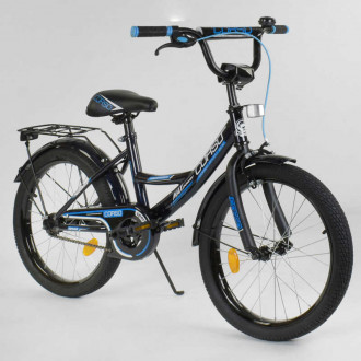 Велосипед 20&quot; дюймов 2-х колёсный  &quot;CORSO&quot; CL-20 Y 3585 (1)ЧЕРНЫЙ, ручной тормоз, звоночек, СОБРАННЫЙ НА 75% в коробке