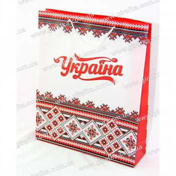 Пакет подарочный пластиковый Украина вышиванка