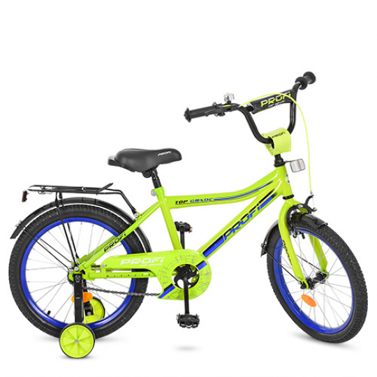 Велосипед детский PROF1 18д. Y18102 Top Grade, салатовый,звонок,доп.колеса Фото
