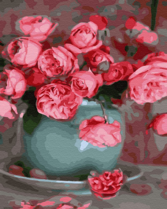 Картина по номерам 40*50 Чайные розы Фото