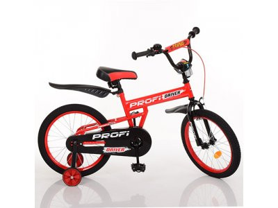 Велосипед детский PROF1 18д. L18112 (1шт) Driver,красный,доп.колеса
