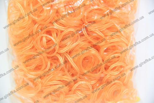 Набор резиночек для плетения 600 штук оранжевые с глиттером+аромат Фото