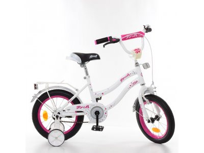 Велосипед детский PROF1 14д. Y1494 (1шт) Star,бело-малинов.,звонок,доп.колеса