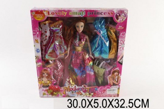 Кукла типа &quot;Барби &quot; 2368C (60шт/3) с платьями, диадемой, аксесс, в коробке 50*5, 5*32, 5см Фото