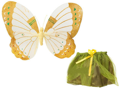 Набор бабочки - крылья 51х37 смс тельцем и юбочка (цвет микс) в пакете (100 шт/ящ)