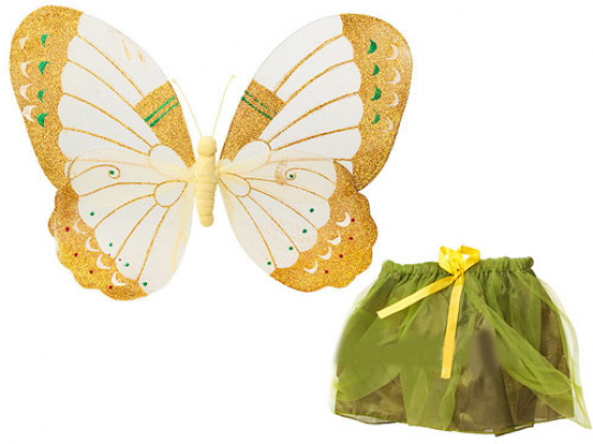 Набор бабочки - крылья 51х37 смс тельцем и юбочка (цвет микс) в пакете (100 шт/ящ) Фото
