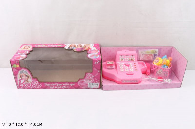 Кассовый аппарат &quot;Barbie &quot; DN700-BL (48шт/2) батар,весы,скан,микроф,прод, в кор. 31*12*14см