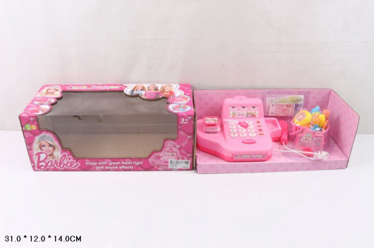 Кассовый аппарат &quot;Barbie &quot; DN700-BL (48шт/2) батар,весы,скан,микроф,прод, в кор. 31*12*14см Фото