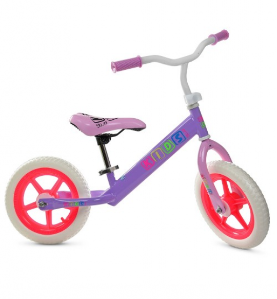 Беговел PROFI KIDS детский 12 д. M 3847-1 (1шт)колеса EVA,пласт.обод,сиренево-малиновый Фото