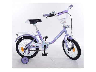 Велосипед детский PROF1 14д. Y1483 (1шт) Flower, фиолетовый,звонок,доп.колеса