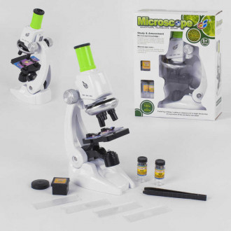 Микроскоп C 2139 (48/2) свет, с аксессуарами, на батарейках,  в коробке