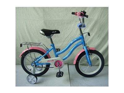 Велосипед детский PROF1 14д. L1494 (1шт) Star, голубой,зеркало,звонок,доп.колеса