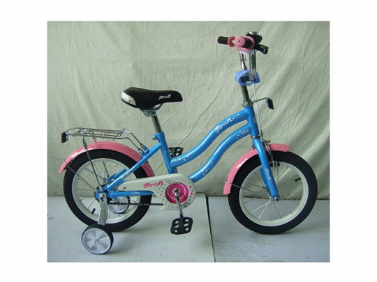Велосипед детский PROF1 14д. L1494 (1шт) Star, голубой,зеркало,звонок,доп.колеса Фото