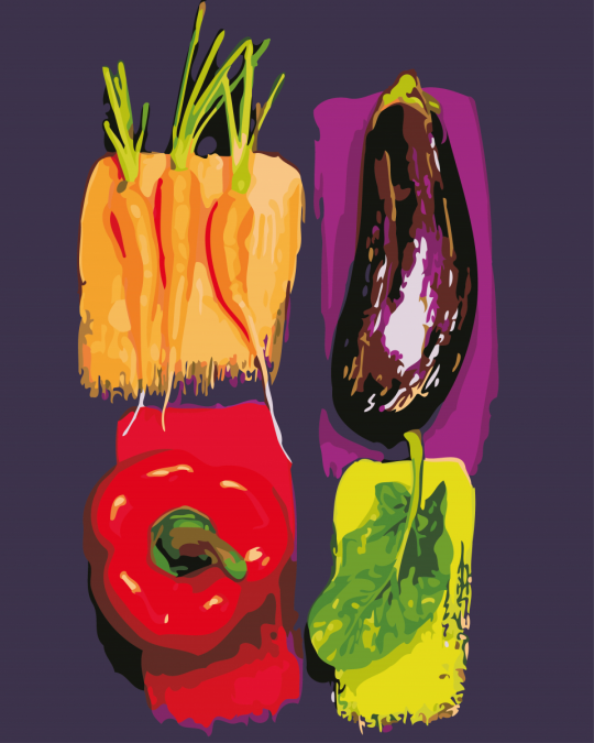 Картина по номерам &quot;Цветные овощи&quot;,  в кор. 40*50см, ТМ ArtStory Фото