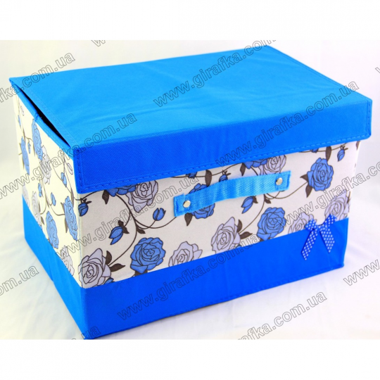 Ящик для хранения голубой &quot;Цветы&quot; Фото